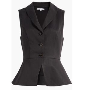 Reformation Chic Black Oakley Button Up Peplum Collared Vest Size 0